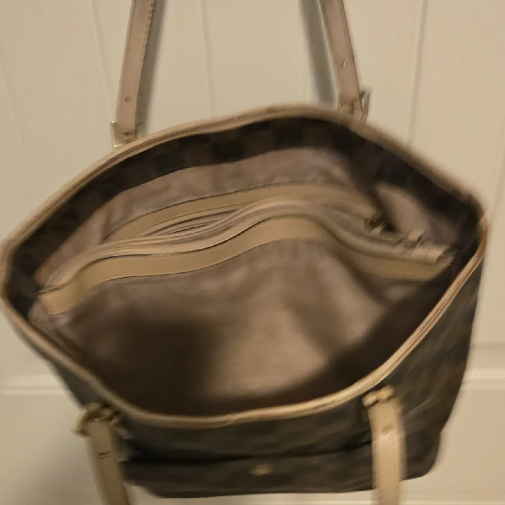 Michael Kors Checkered Tote - Black and Tan - Picture 7 of 16